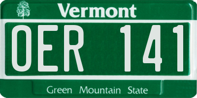 VT license plate OER141