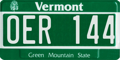 VT license plate OER144