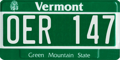 VT license plate OER147