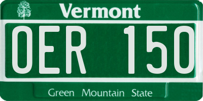 VT license plate OER150