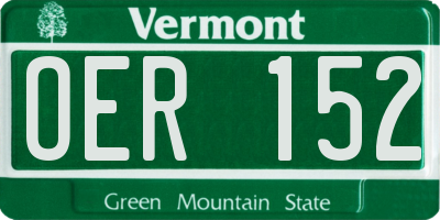 VT license plate OER152