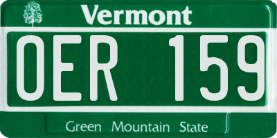 VT license plate OER159