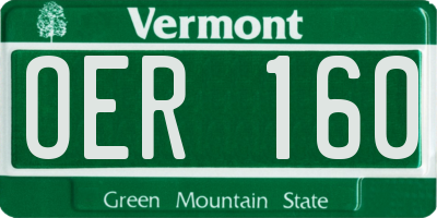 VT license plate OER160