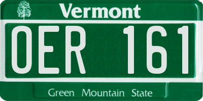 VT license plate OER161