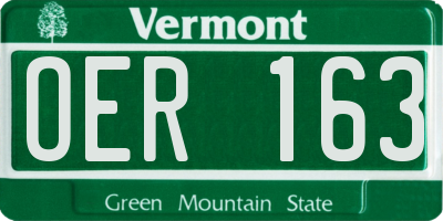VT license plate OER163