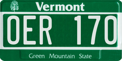 VT license plate OER170
