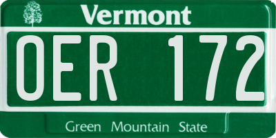 VT license plate OER172