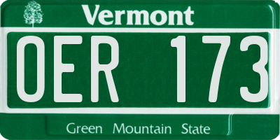 VT license plate OER173