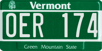 VT license plate OER174