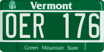 VT license plate OER176