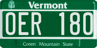 VT license plate OER180