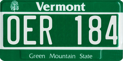 VT license plate OER184