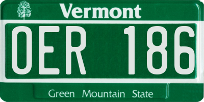VT license plate OER186
