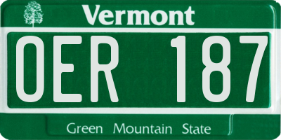 VT license plate OER187