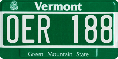 VT license plate OER188