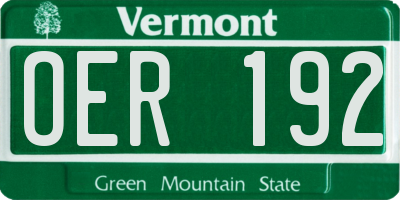 VT license plate OER192