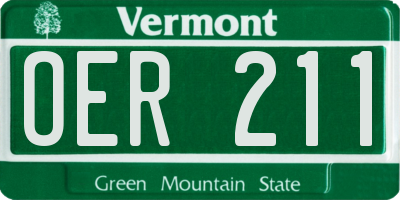 VT license plate OER211