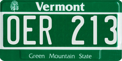 VT license plate OER213