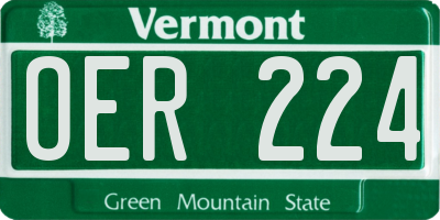 VT license plate OER224