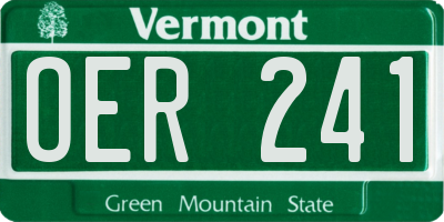 VT license plate OER241