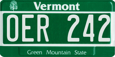 VT license plate OER242