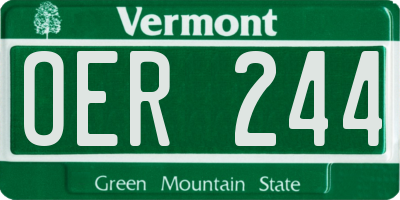 VT license plate OER244