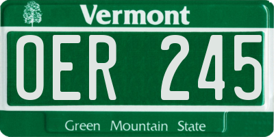 VT license plate OER245