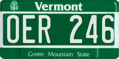 VT license plate OER246