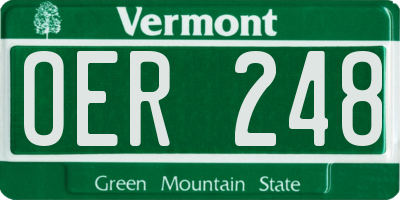VT license plate OER248