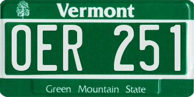 VT license plate OER251