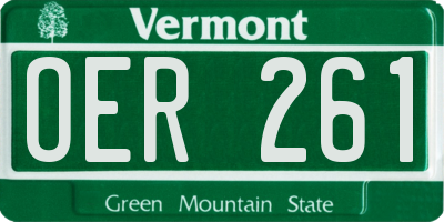 VT license plate OER261
