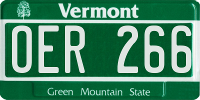 VT license plate OER266