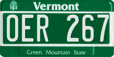 VT license plate OER267