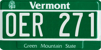 VT license plate OER271