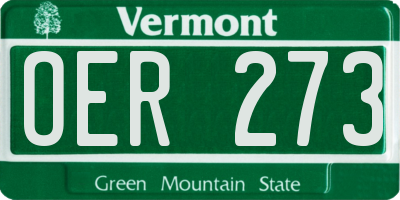 VT license plate OER273