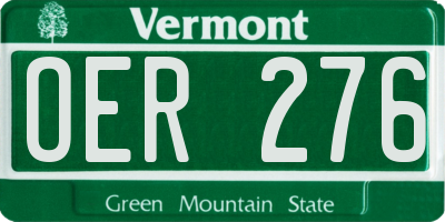 VT license plate OER276