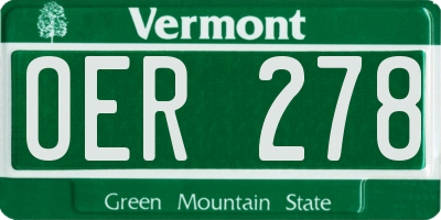 VT license plate OER278