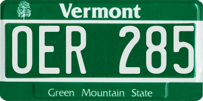 VT license plate OER285