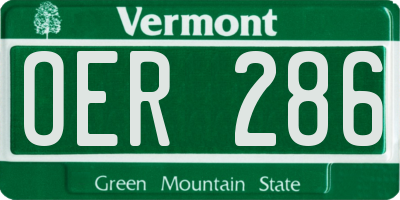 VT license plate OER286
