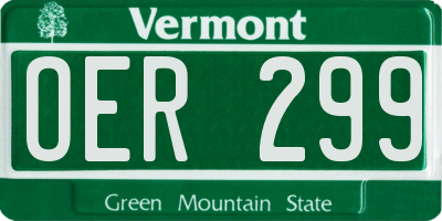 VT license plate OER299