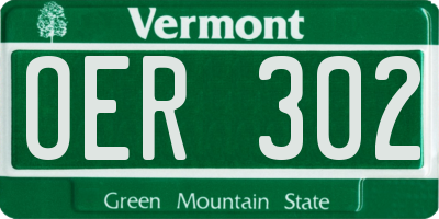 VT license plate OER302