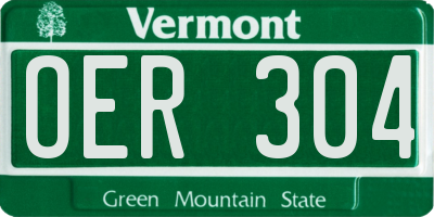 VT license plate OER304