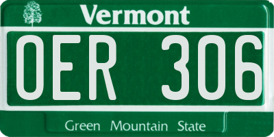 VT license plate OER306