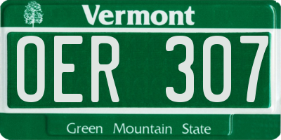 VT license plate OER307