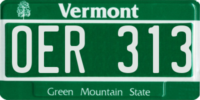 VT license plate OER313