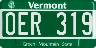 VT license plate OER319