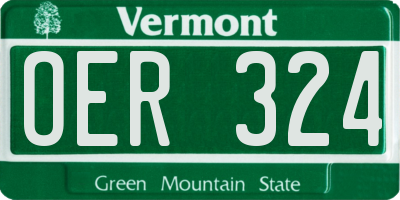 VT license plate OER324