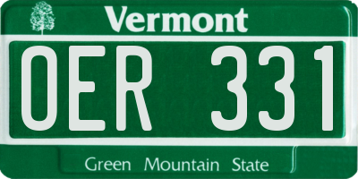 VT license plate OER331