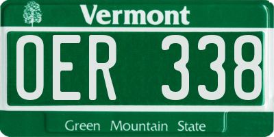 VT license plate OER338