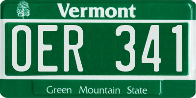 VT license plate OER341